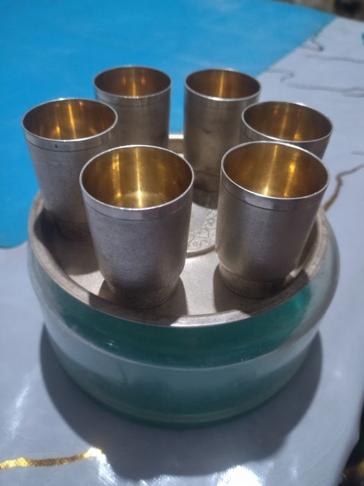 Коньячный набор серебряных стаканчиков