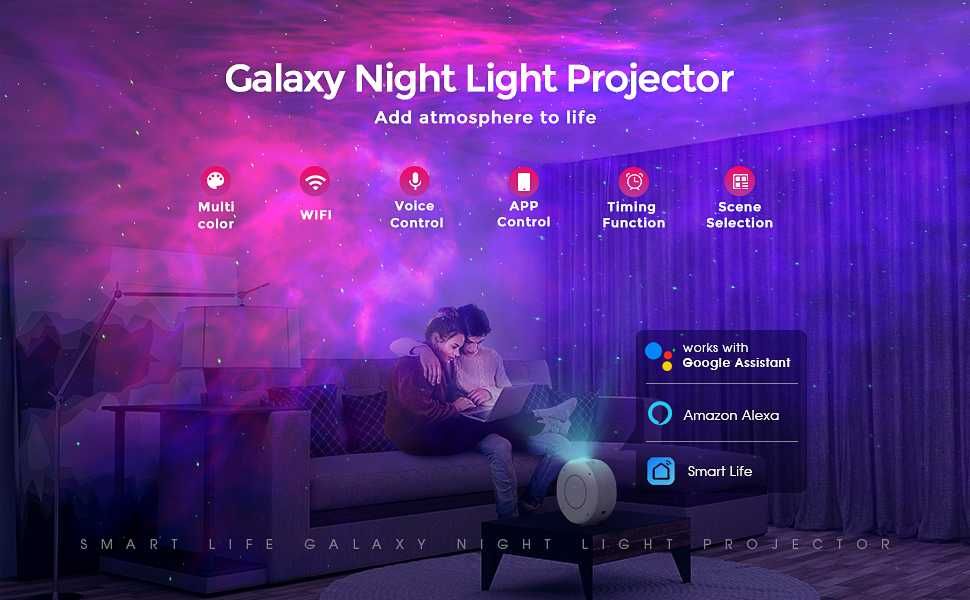 Смарт проектор SUPPOU LED WiFi Galaxy проектор