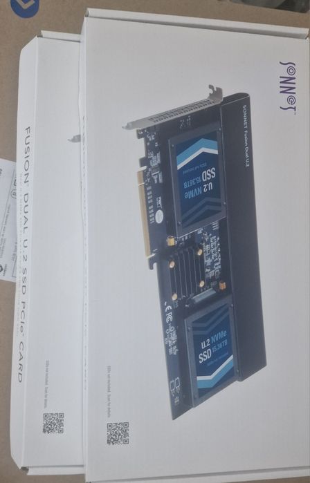 Dual U.2 SSD PCIe U2 sigilat Sonnet Raid PCIe 3.0