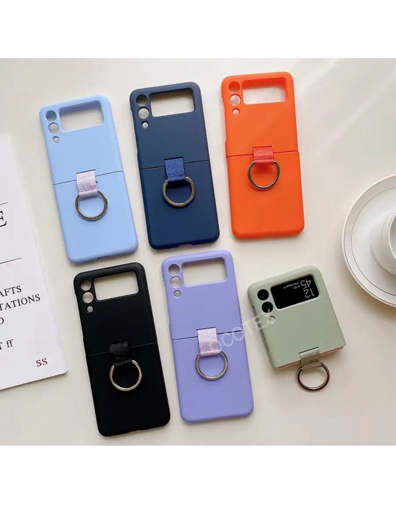 Samsung Z FLIP 3 4 5 6 Husa Slim Din Plastic cu Inel Squad Case
