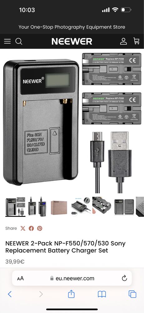 Set incarcator Sony NP550
