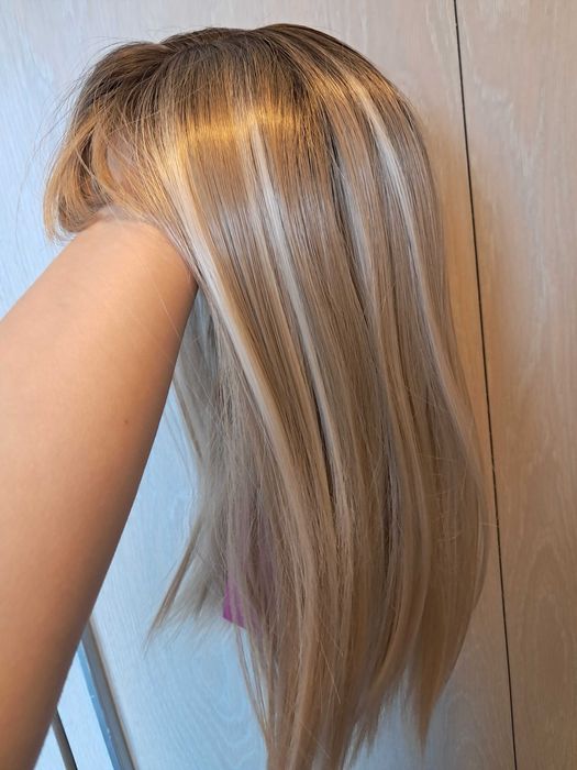 Peruca naturală păr mediu 45 cm, Salvina, Esy Hair(nouă,cu etichetă)