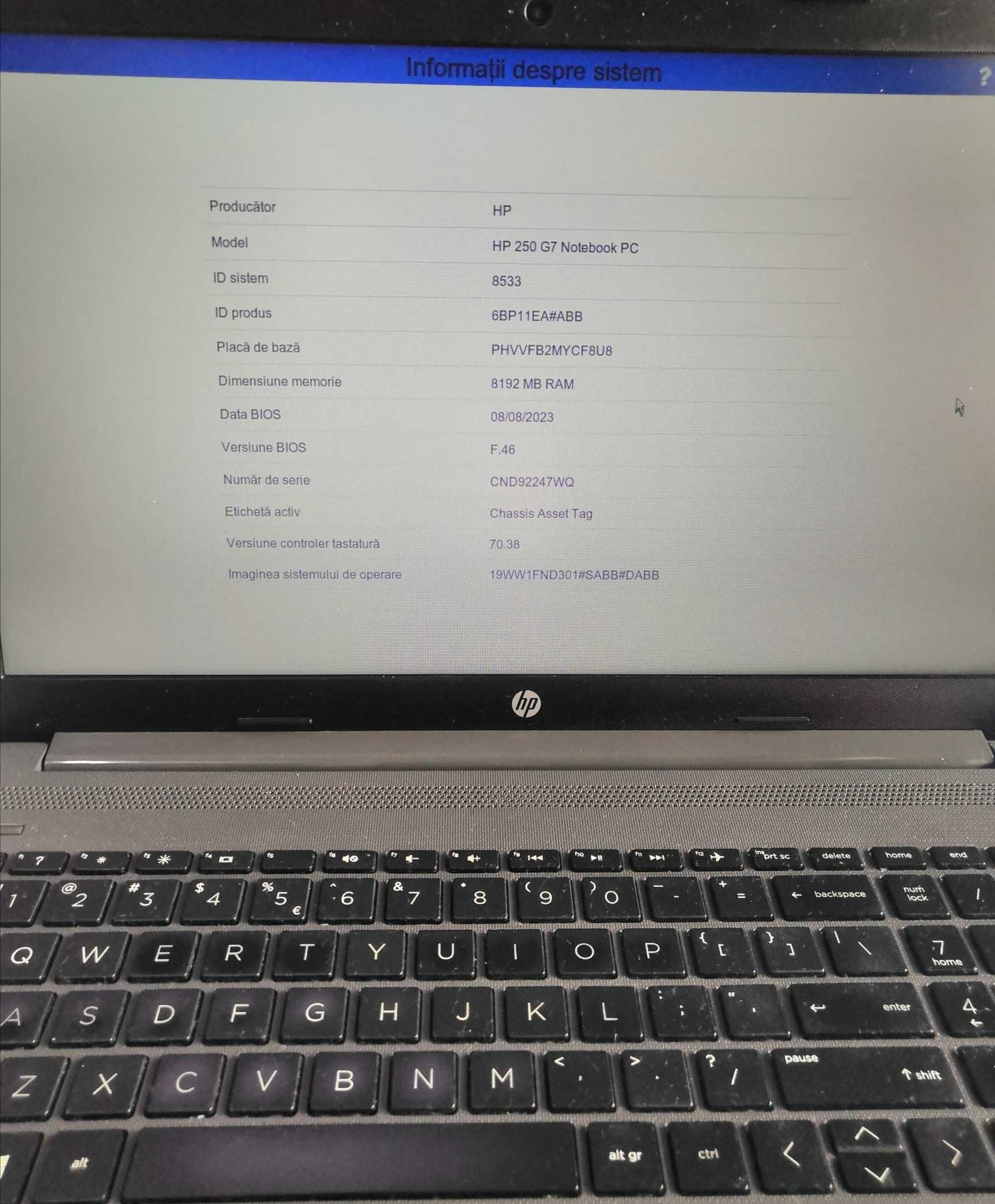 Laptop HP 250 G7 Intel Core i5, 1.60GHz, 8GB, 256GB SSD, Windows 11