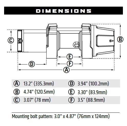 Troliu ATV Warn Winch VRX 25 1134 kg (2500 lb) - 15,2m QUAD