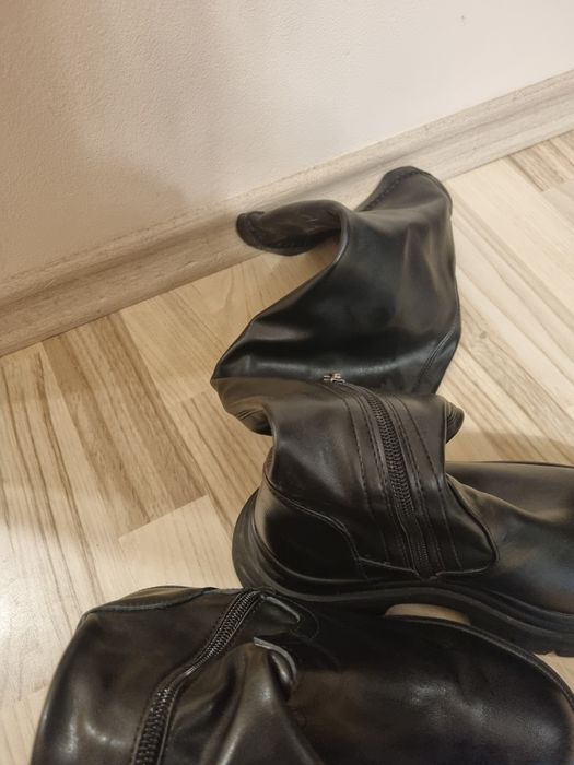 Черни ботуши над коляното, 36 номер