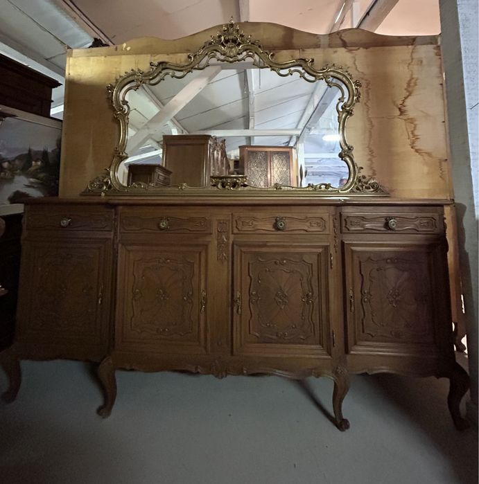 Servantă cu oglindă din lemn de nuc