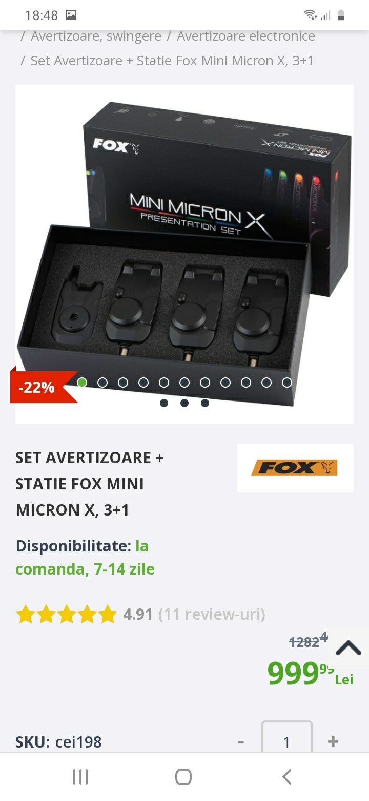 Set 3 +1 avertizori mini micronx + 3 mini swingere fox