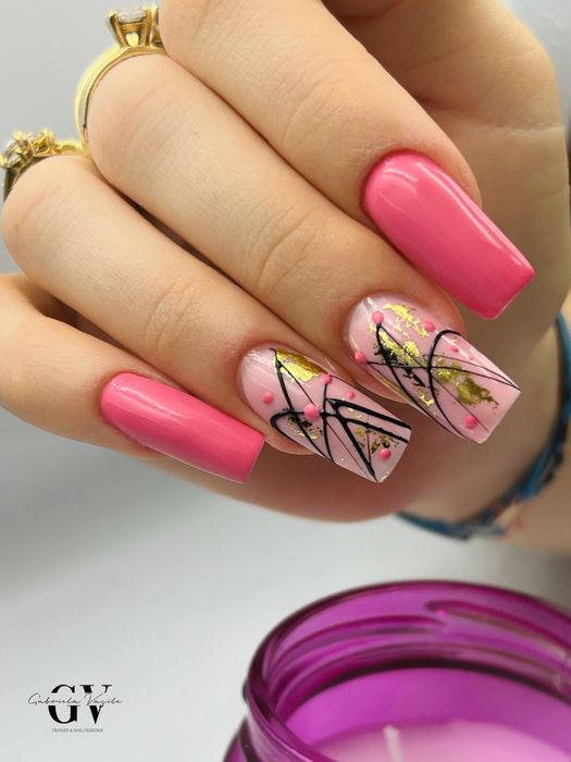 Unghii cu gel , manichiura semipermanenta, pictura personalizata