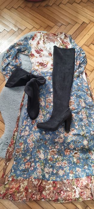 Cizme lungi imitație de piele întoarsă 37