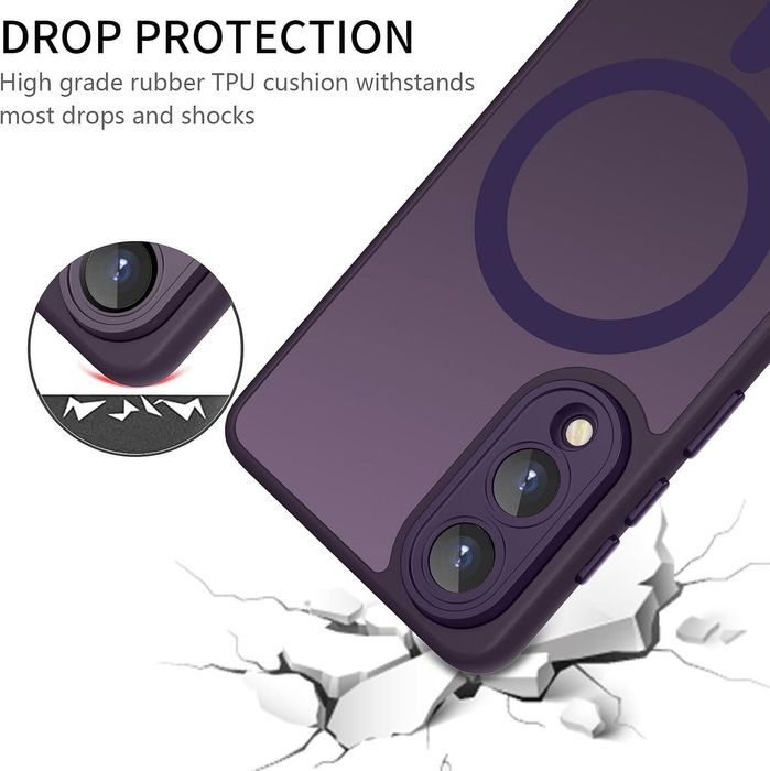 Матов magsafe кейс за samsung galaxy s25 edge - лилав