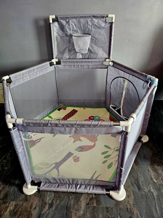 Детска Кошара За Игра JANSHOP, 125 х 110 х 64 см, Сив цвят