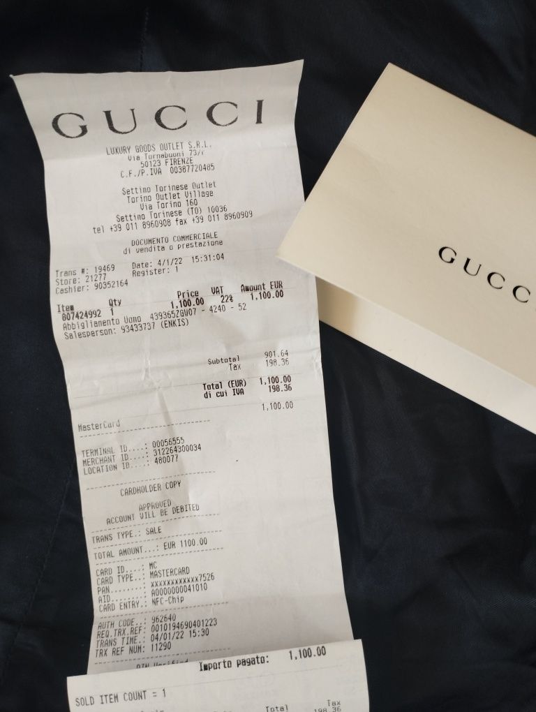 Palton Gucci Original cu Bon Fiscal