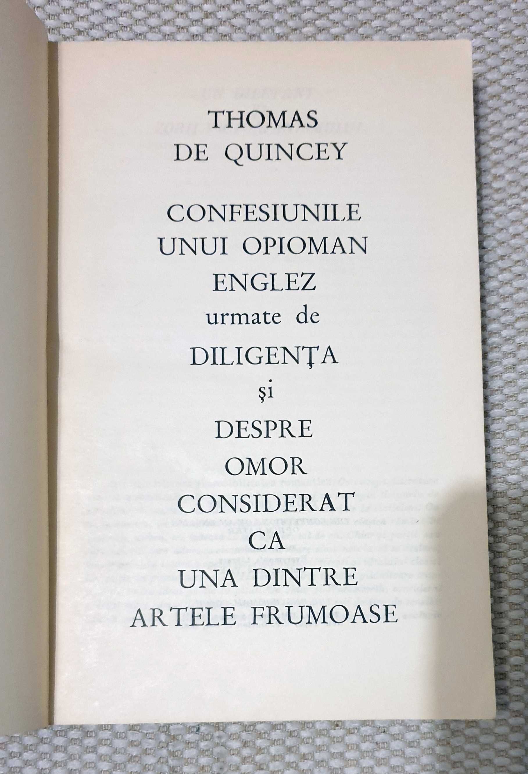 Thomas de Quincey - Confesiunile unui opioman englez