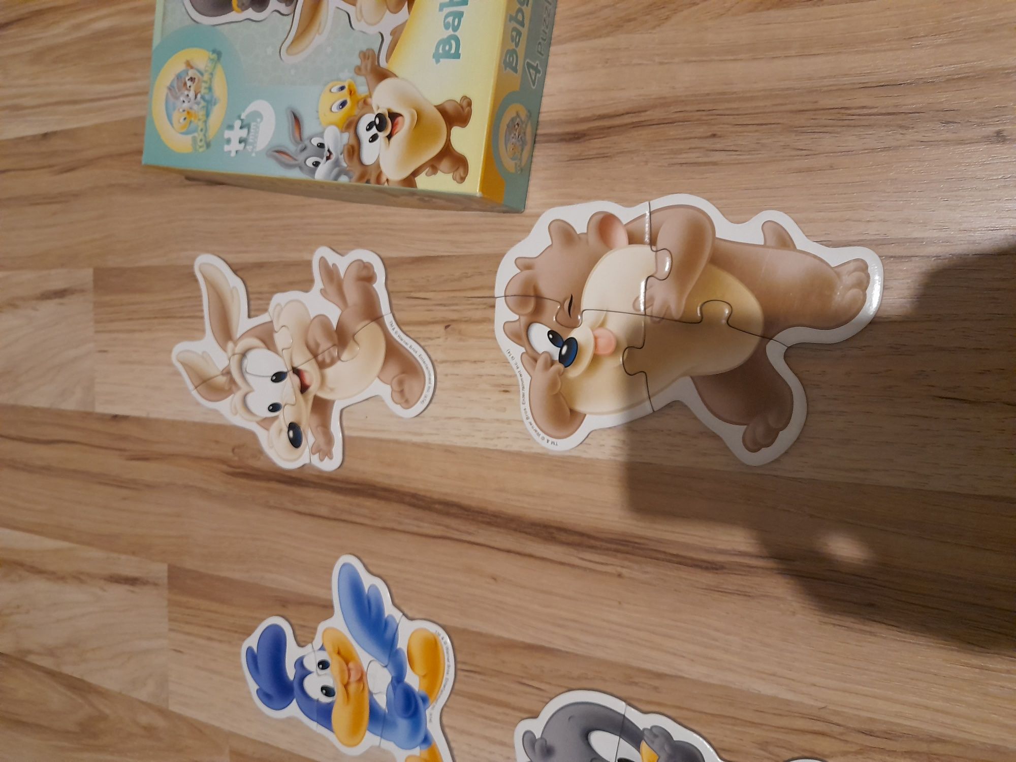 set 4 Puzzle bebelusi D-Toys-Baby Looney Tunes, Pastel albastru, 2,3,4