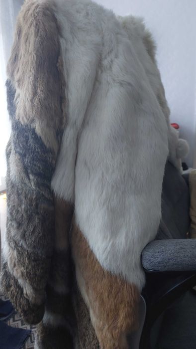 Многоцветно дамско палто (заек)