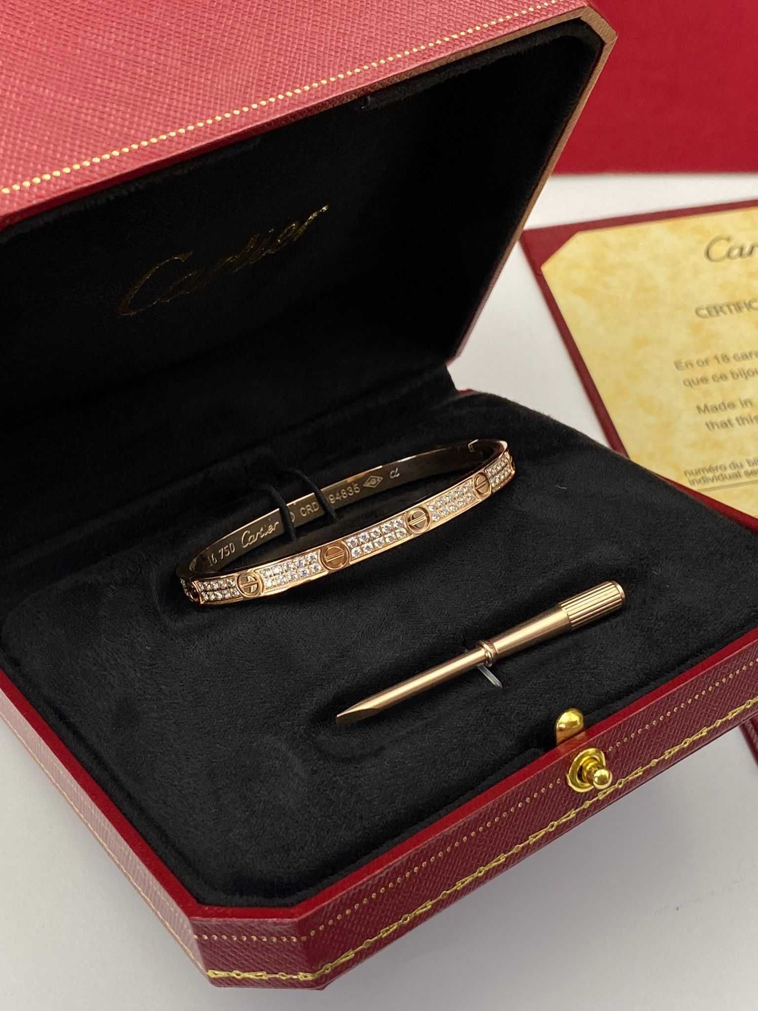 Brățară Cartier LOVE 16 Rose Gold 24K Slim Diamond