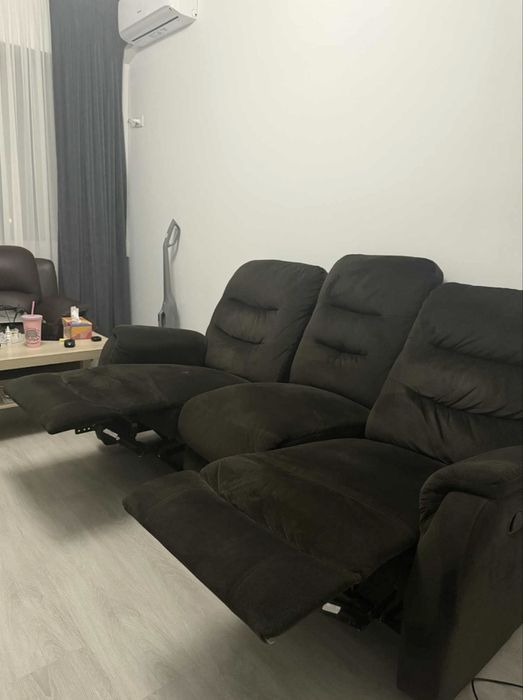 Canapea recliner Kring 2 locuri maro inchis