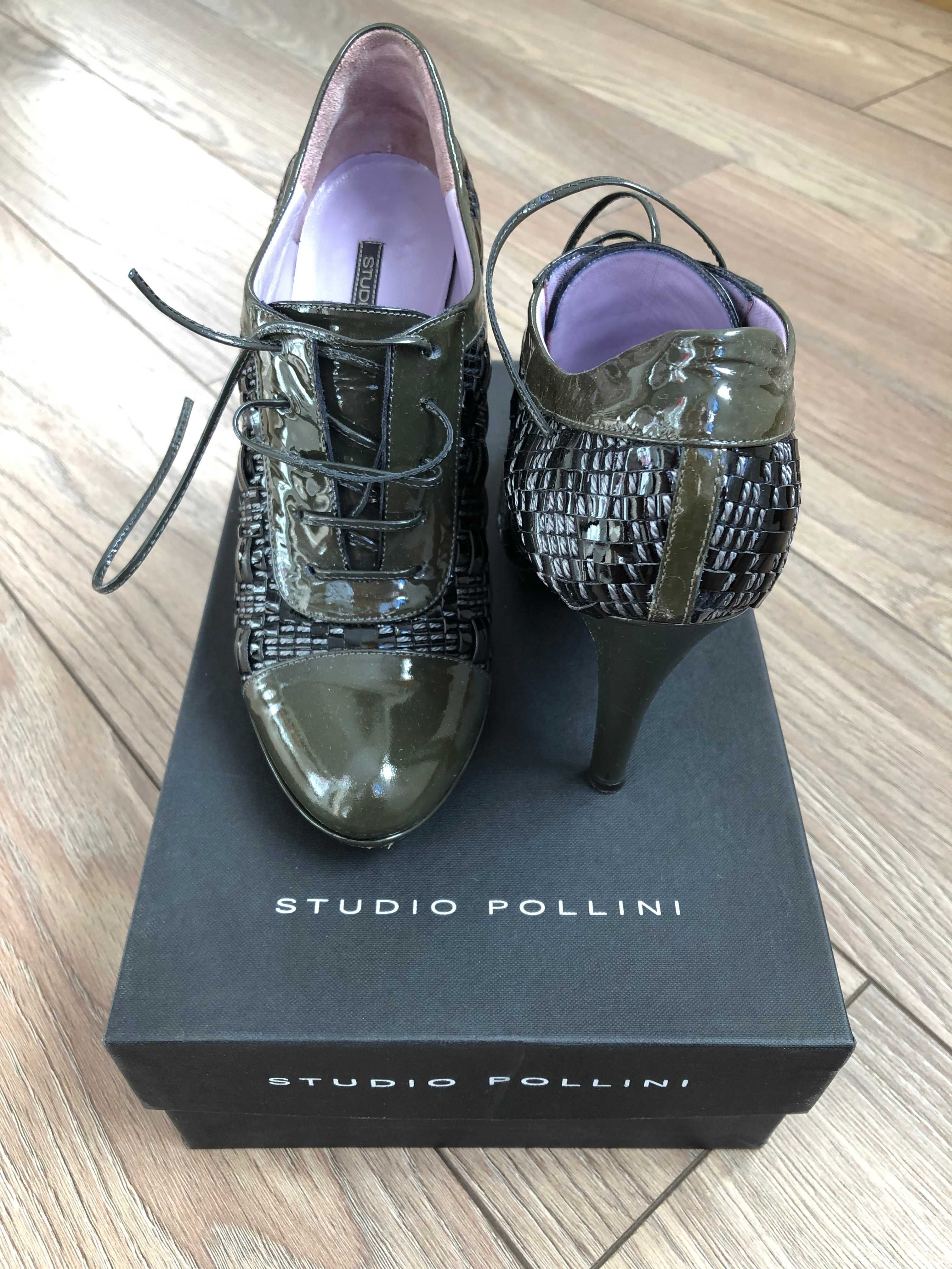 Botine stiletto piele lacuita Studio Pollini marime 38