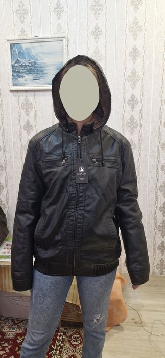 Куртка кожаная демисезонная премиального качества Shengyi, 54 размер