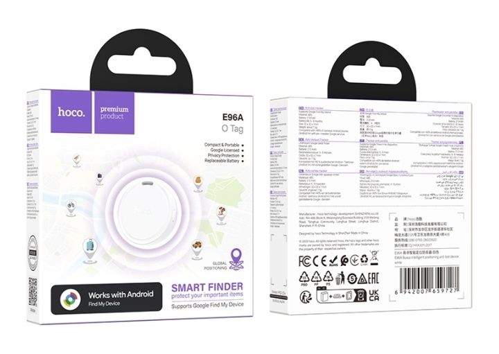 Bluetooth-трекер Hoco E96A белый