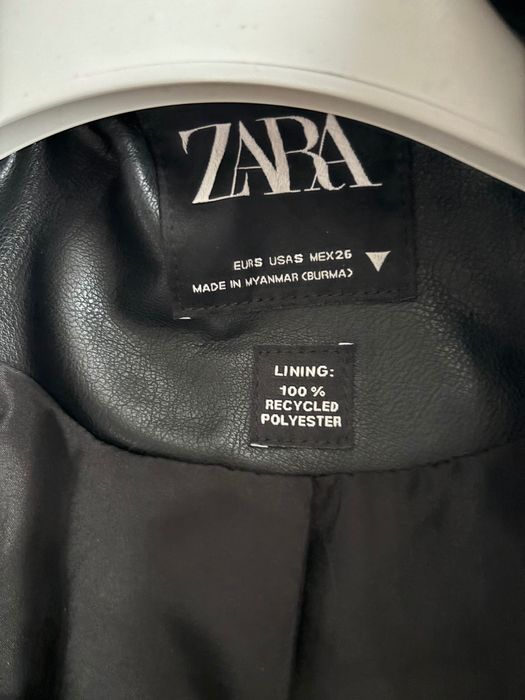 Черно кожено яке Зара Zara