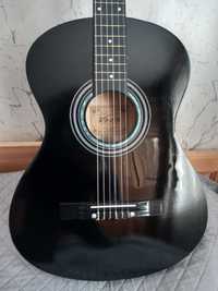 Черна акустична китара, комплект, 38 inch