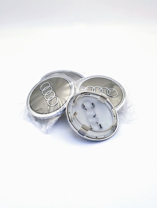 Set 4 capace roti 69mm compatibil cu  janta Audi Negre / Gri