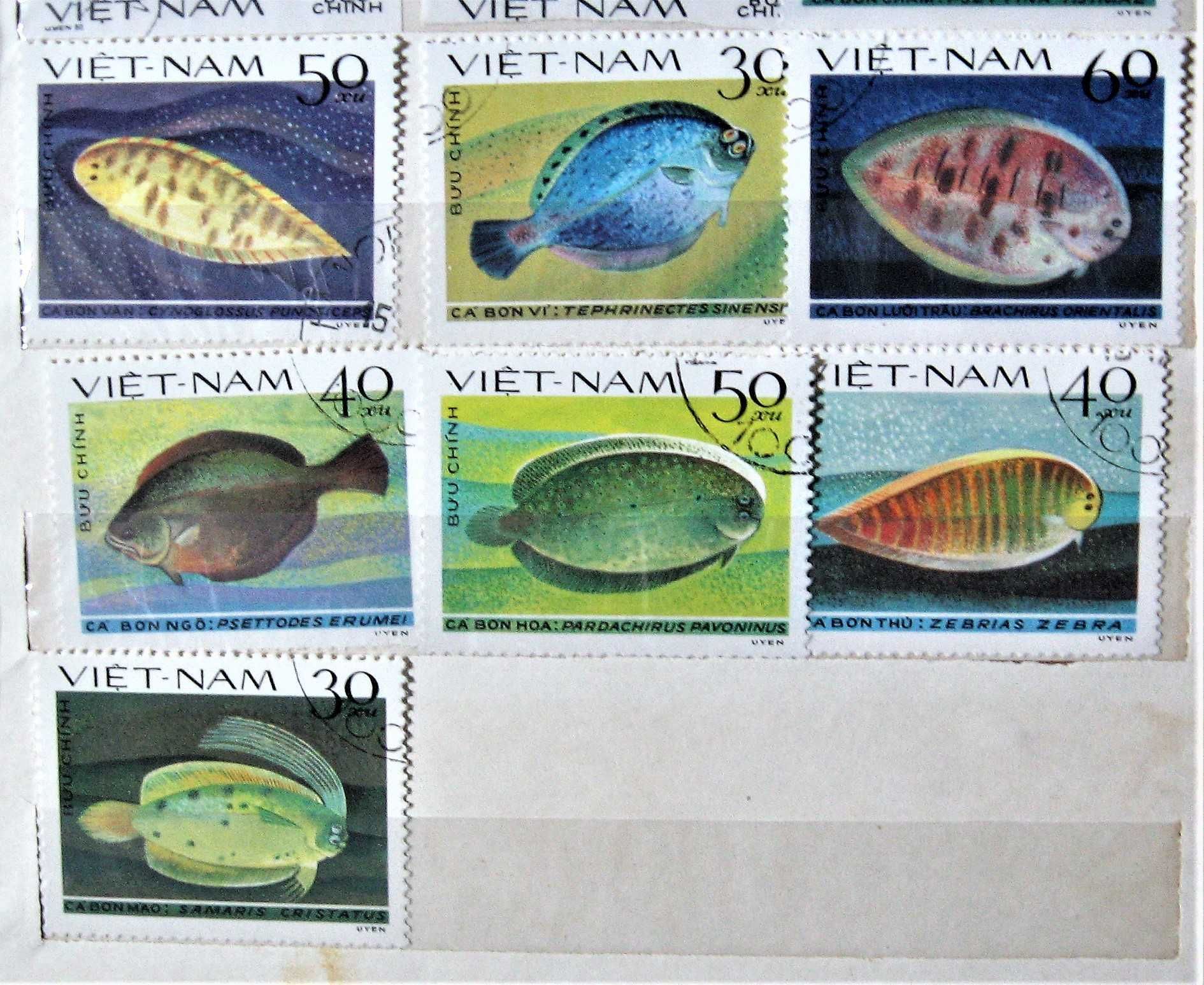 Марки Вьетнам 2 серии Фауна моря и Фауна Аквариумные рыбки - 16шт