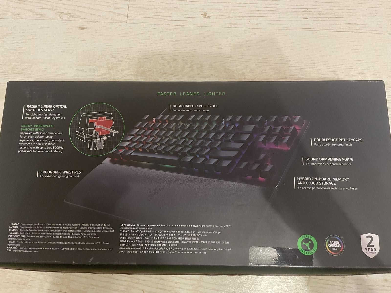 Razer huntsman v2 tenkeyless геймърска клавиатура
