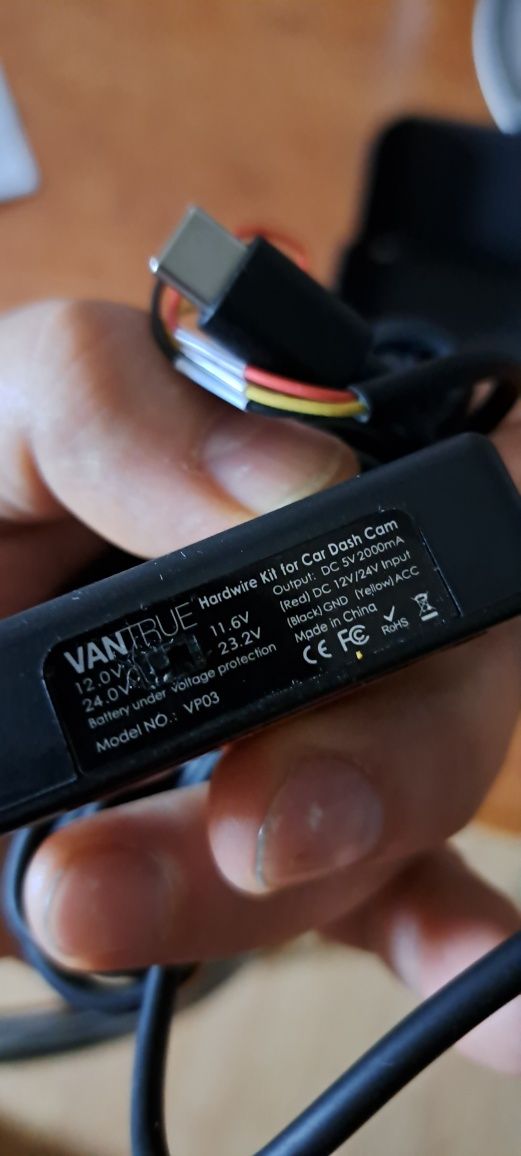 VANTRUE Dash Cam extensie - ACC Hardwire kit