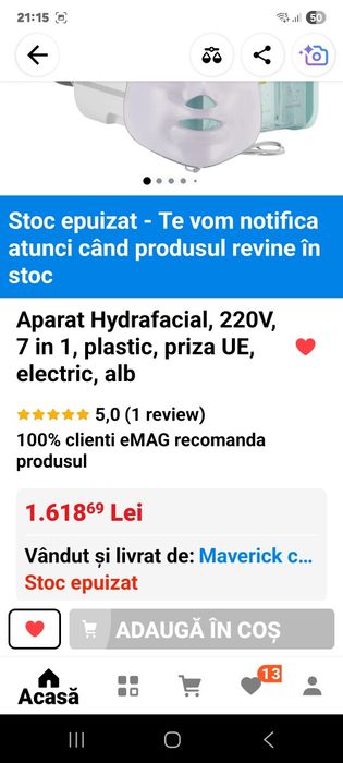 Aparat hidrafacial NOU, In Garanție!
