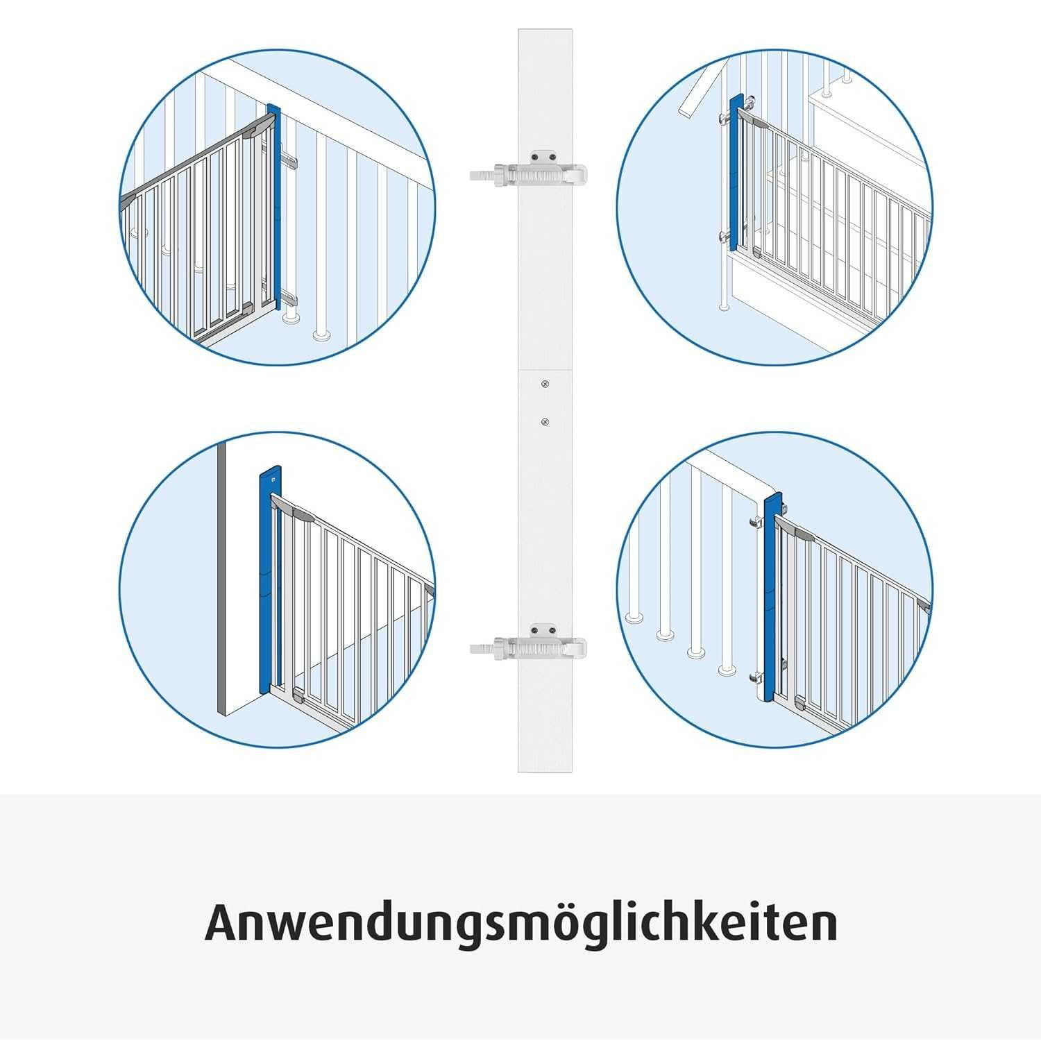 reer StairFlex pentru atașarea porților pe balustradele treptelor, alb