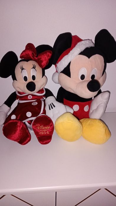 2 Plusuri Disney Minnie și Mickey mouse Crăciun 45 cm