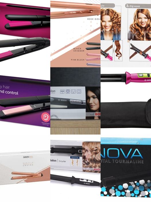 Щипцы для укладки и кератинового выпрямления волос, плойки для завивки