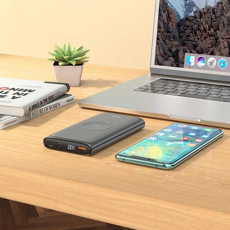 БЕСПЛАТНАЯ ДОСТАВКА! PowerBank Hoco Q6 10 000mAh Беспроводная зарядка