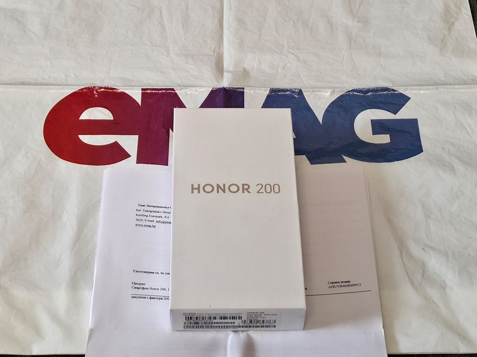 КАТО НОВ 512GB Honor 200 12GB 5G EMAG Гаранция 2026г. Black / Черен