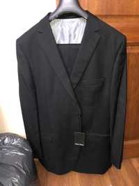 Vand costum Paolo Rossi,negru,100% lana,marimea 58,nou.