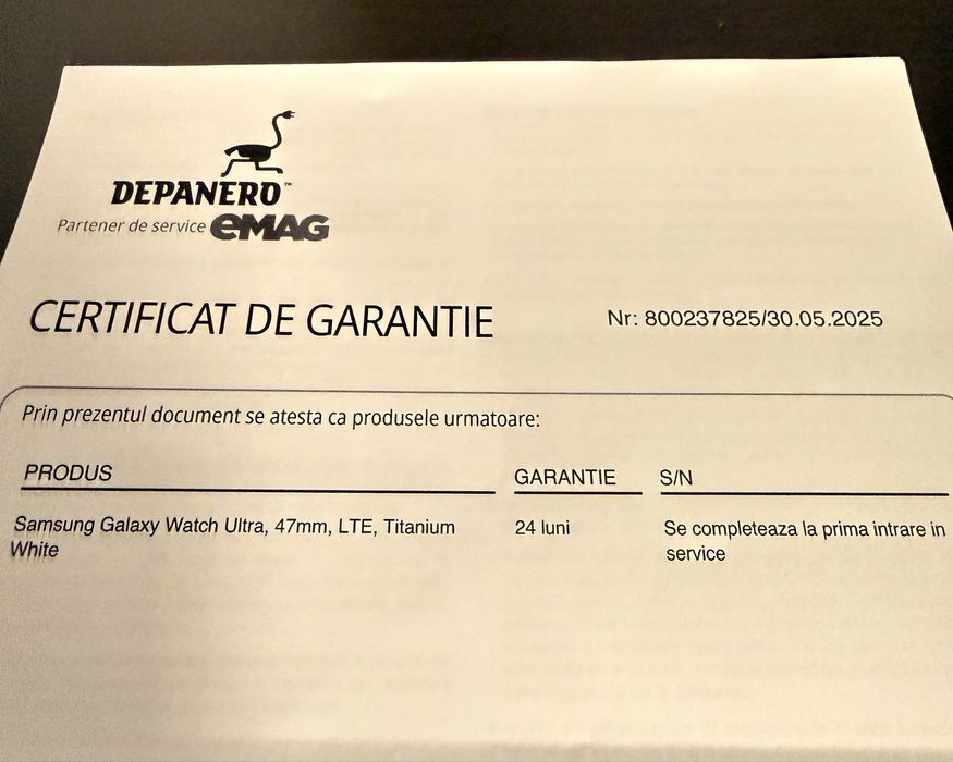 Samsung Galaxy Watch Ultra Titanium white impecabil, garantie eMag '27