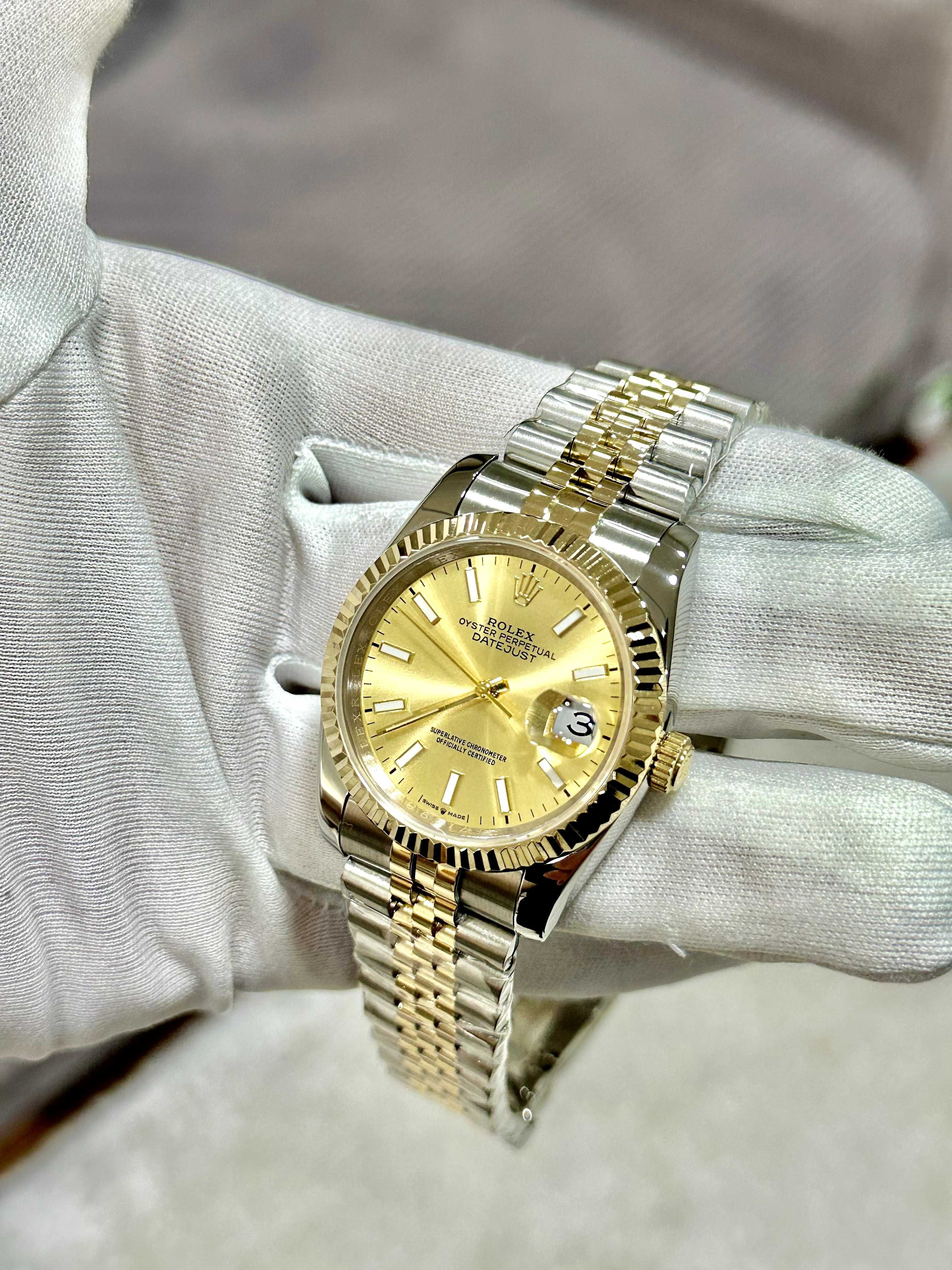 Часовници Rolex Datejust 41mm srebrne złoto