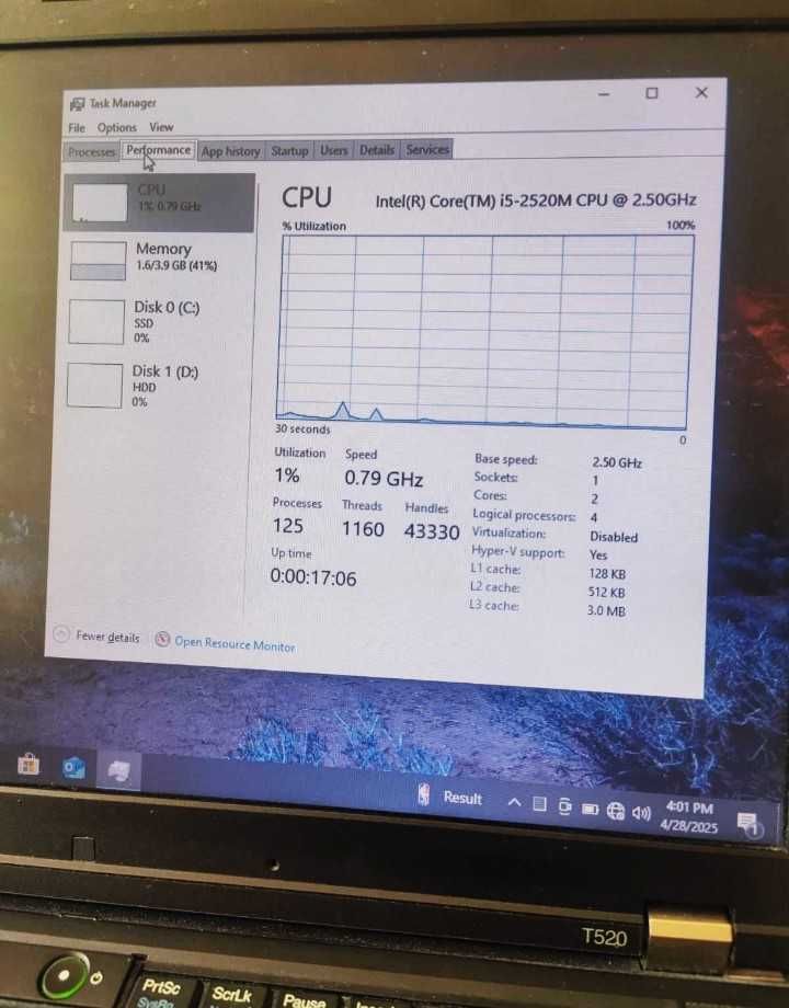 Лаптоп Lenovo Thinkpad T520 i5 SSD
