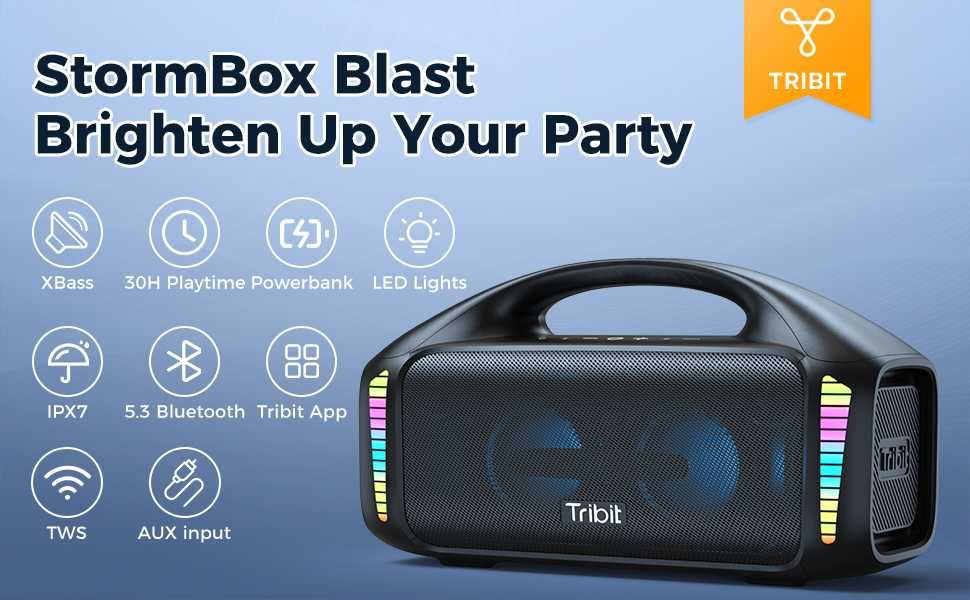 Tribit StormBox Blast-безжична Bluetooth 5.3 тонколона,90W,черен цвят