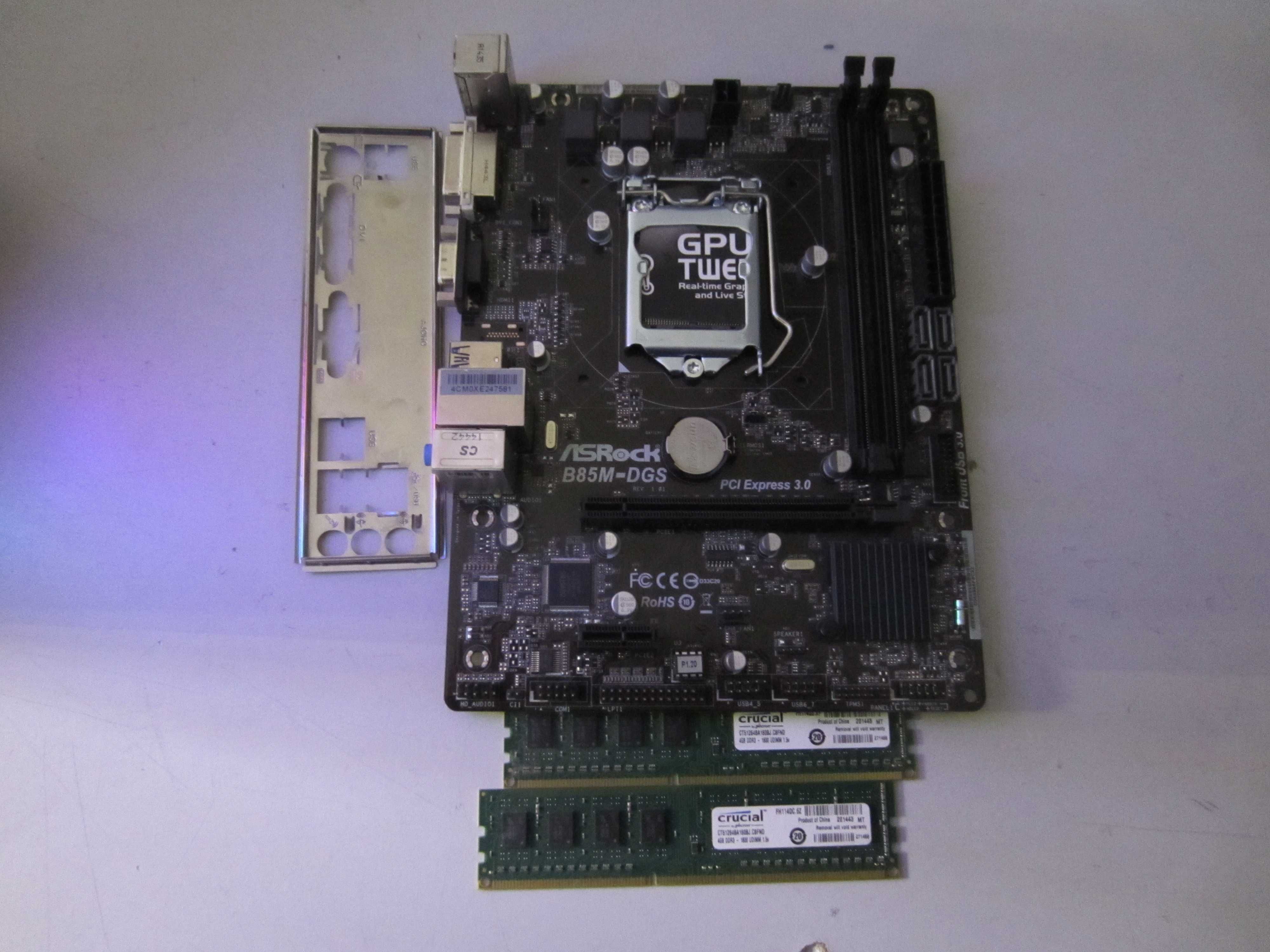 Дъно Asrock B85M-DGS + 8GB DDR3 1600