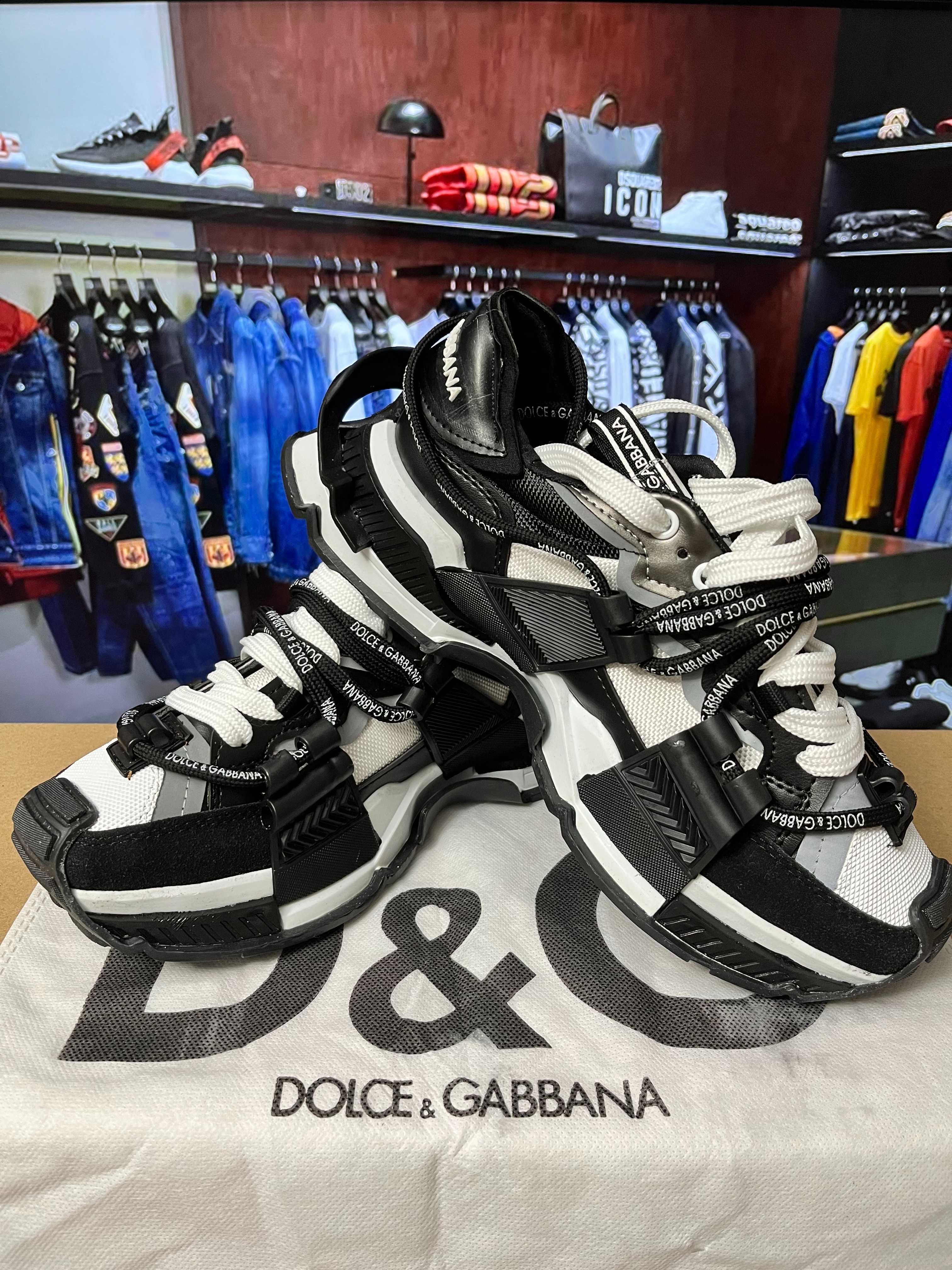 [100 LEI REDUCERE] Adidasi/sneakers barbati Dolce & Gabbana Space B&W