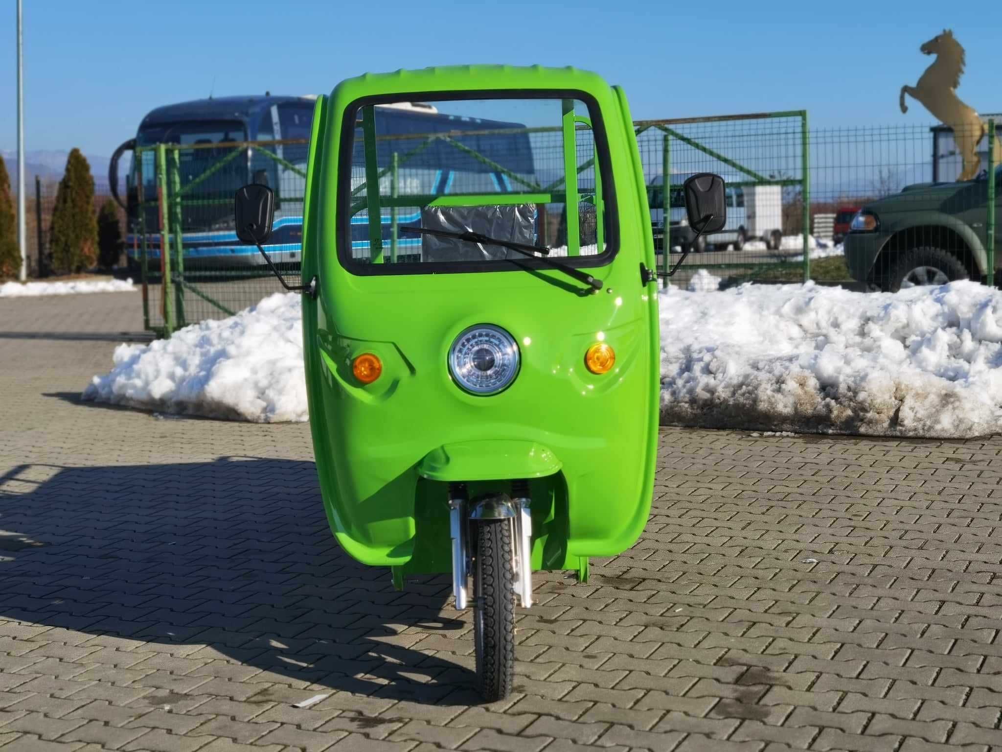 THOR STARPLUS verde triciclu electric nou cu cabina Agramix