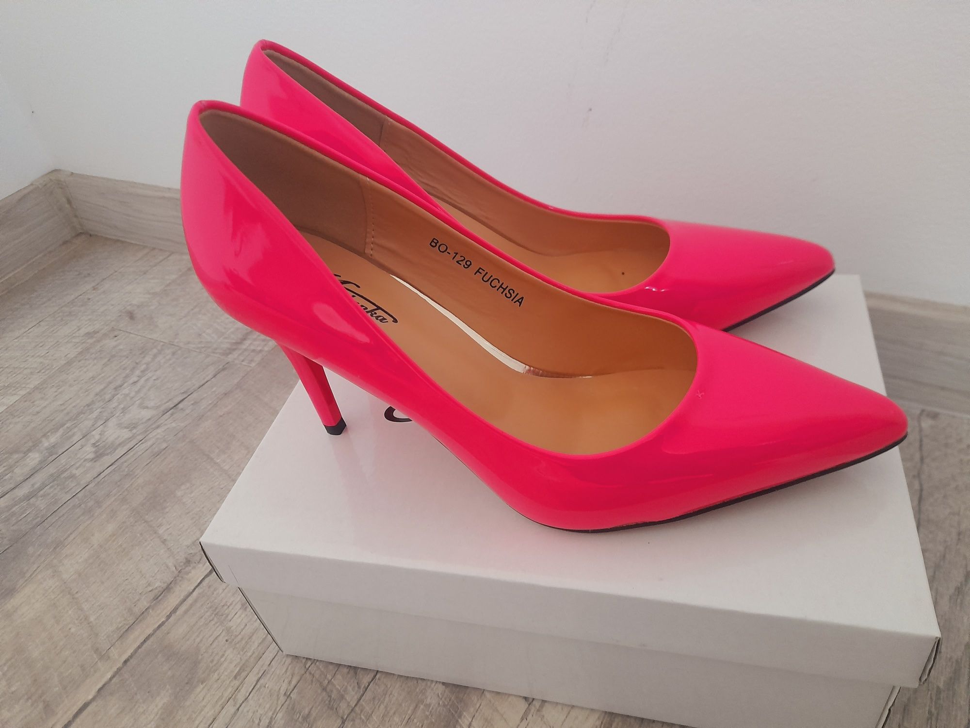 Pantofi noi, fucsia, stiletto