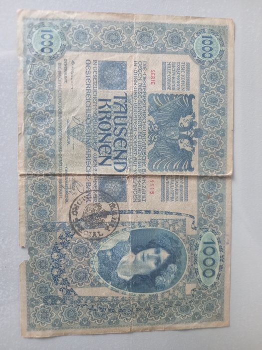 Bancnote vechi 1000 si 10 korona