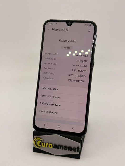 Telefon mobil Samsung Galaxy A40, Dual SIM, 64GB, 4G -A-