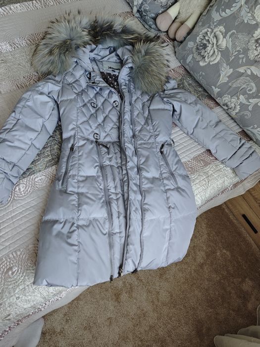 Дамско вке с гъши пух и естествен косъм на качулката