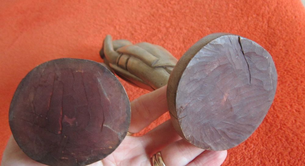 cadou rar Mama Tata si copiii sculptura lemn,arta africana vintage