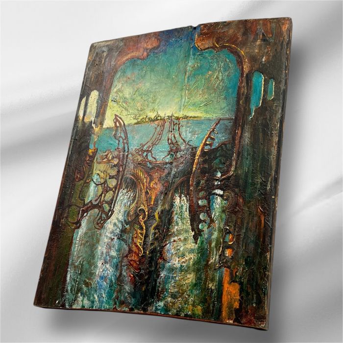 Стара картина върху дърво
